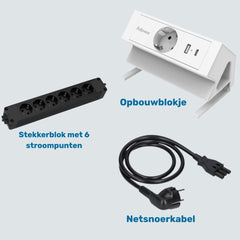 Bekabeling opbouw enkele werkplek Thovip Workspace Solutions Bekabeling  Select Kantoormeubelen.