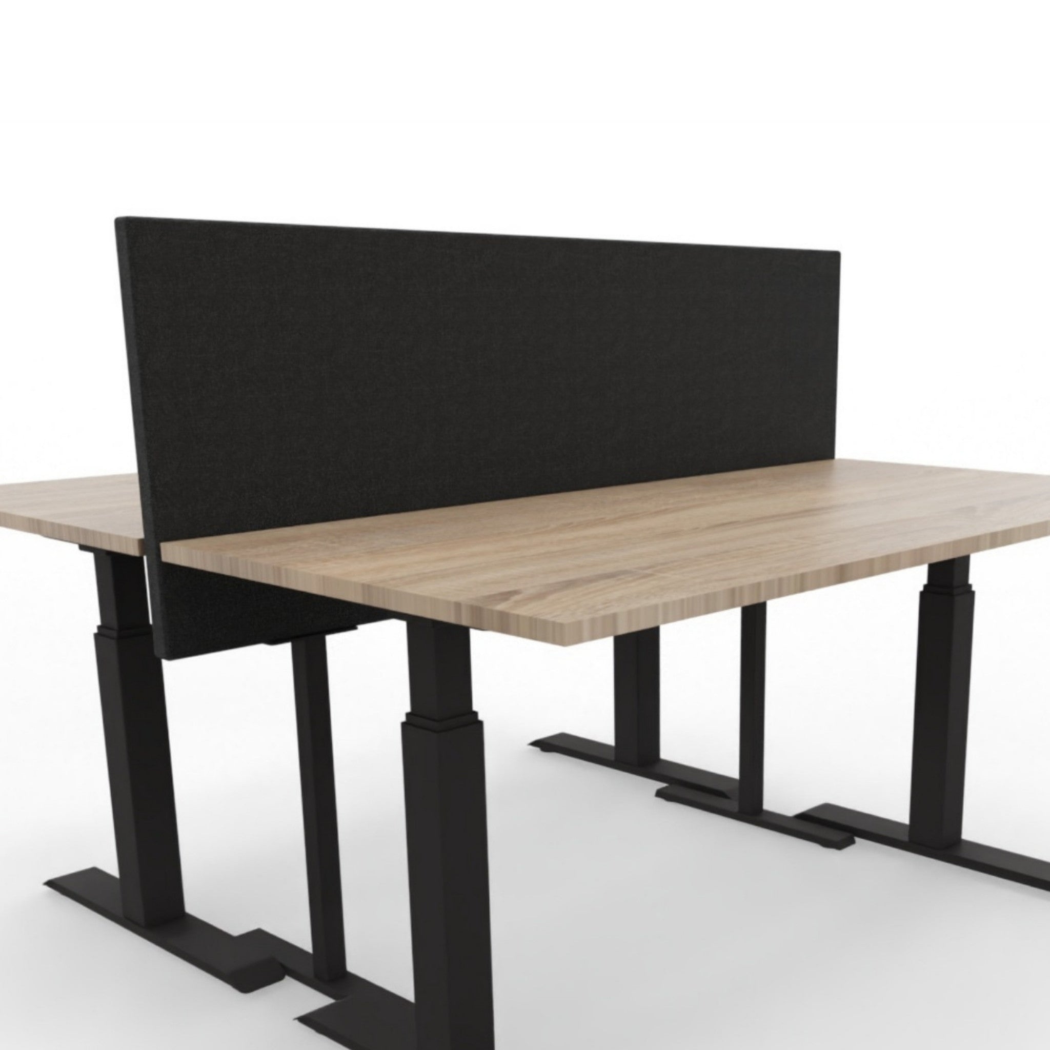 Bureauscheidingswand, bureaudivider op een 60cm hoge poot in het zwart (zwart).