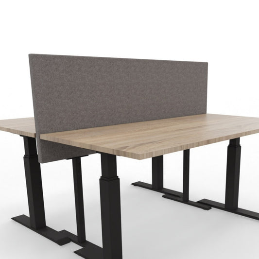 Bureauscheidingswand, bureaudivider op een 60cm hoge poot in het lichtgrijs (tallow).