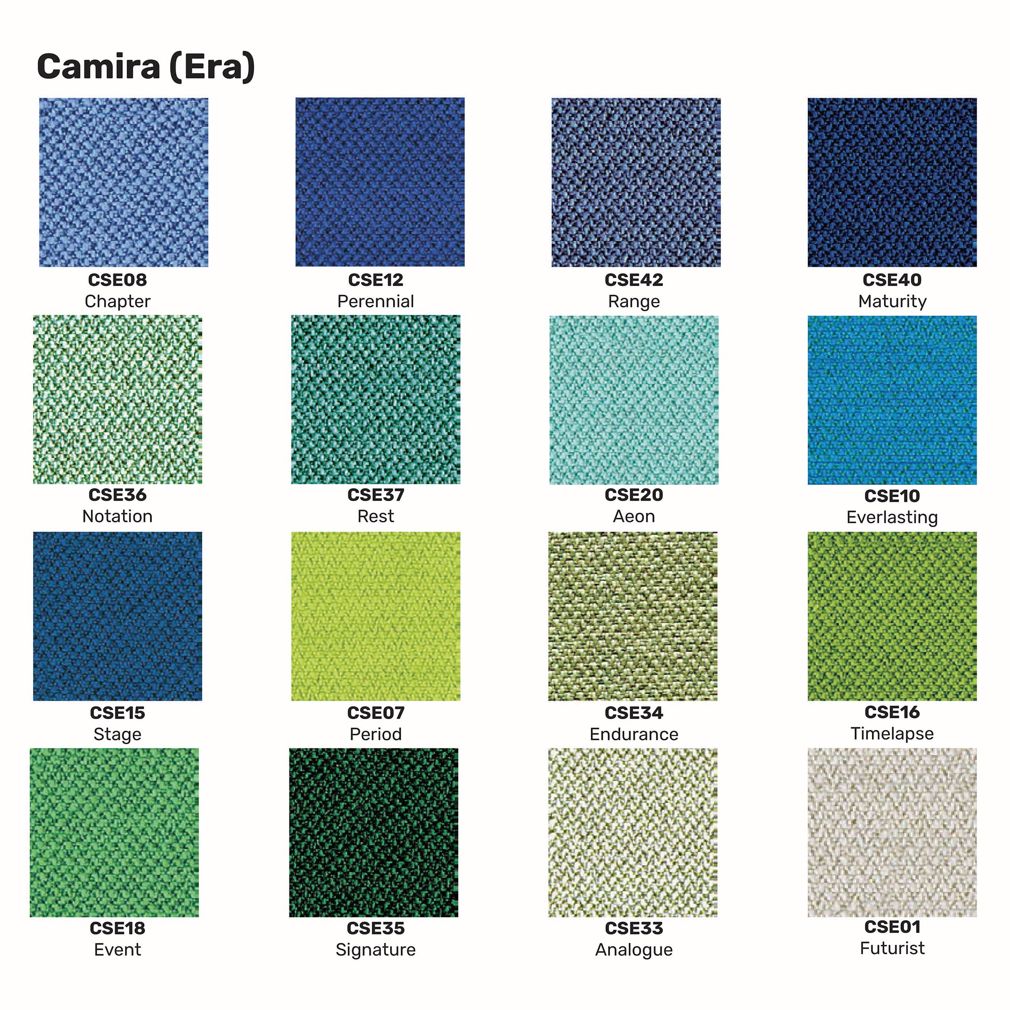 Camira Era stoffenkaart 