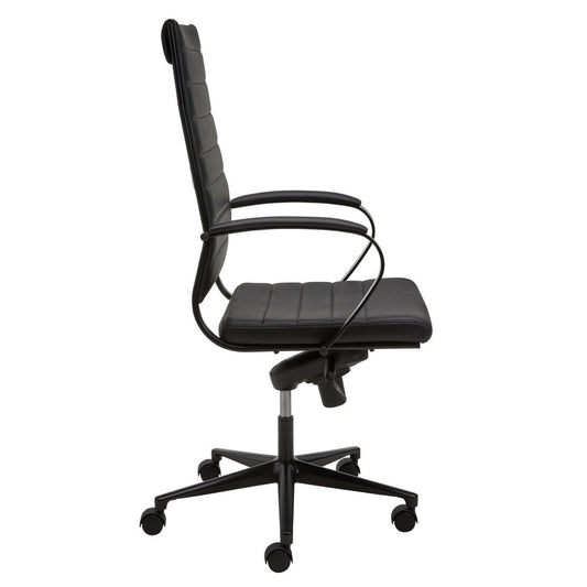 Design vergaderstoel hoge rug zwart zwart