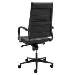 Design vergaderstoel hoge rug zwart zwart