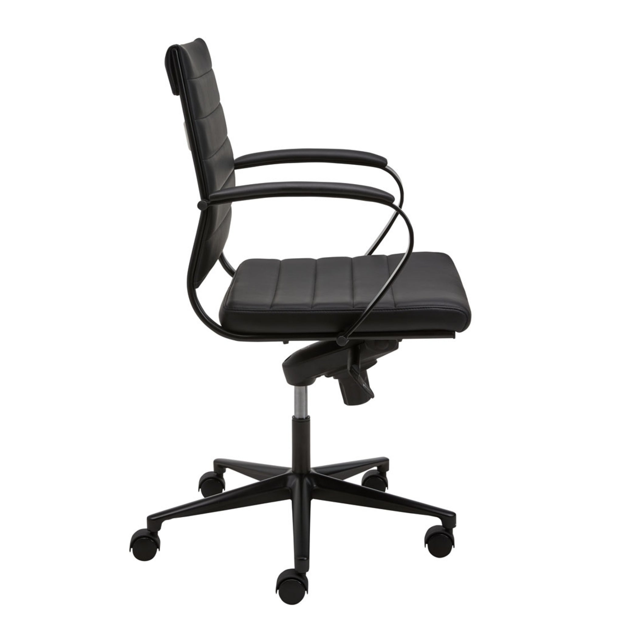 Design vergaderstoel lage rug zwart zwart