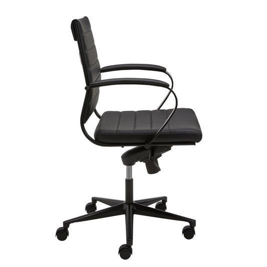 Design vergaderstoel lage rug zwart zwart