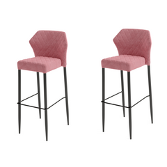 Louis Barkrukken Velours 2 stuks Roze