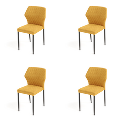 Louis Stoelen Fluweel 4 stuks Geel