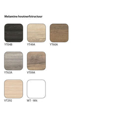 Melamine houtnerfstructuur 25cm met ABS stootrand Select Kantoormeubelen.