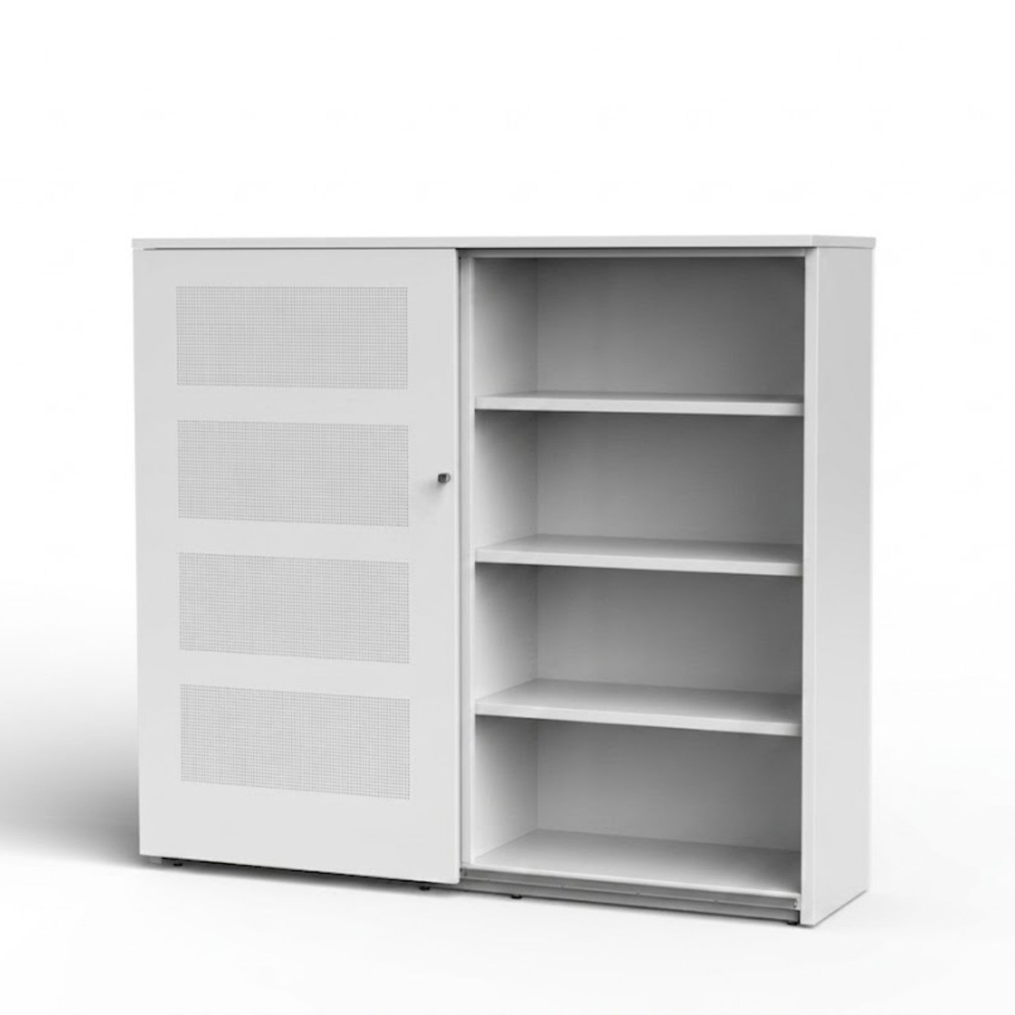 Premium akoestische 159 schuifdeurkast wit open