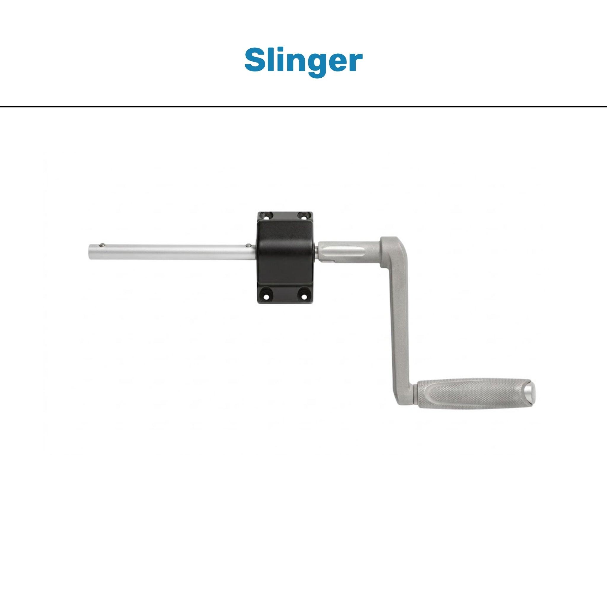 Slingerbureau zit-sta werkplek.