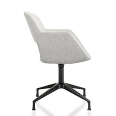 Vergaderstoel cloud spinpoot creme wit zijkant