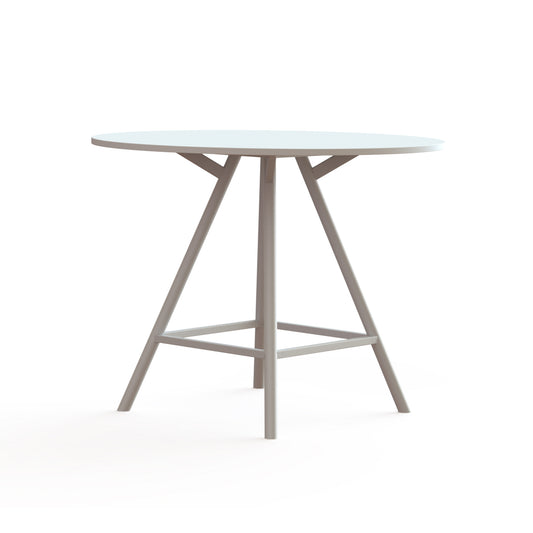 110cm hoge vergadertafel rond blad, ronde poten