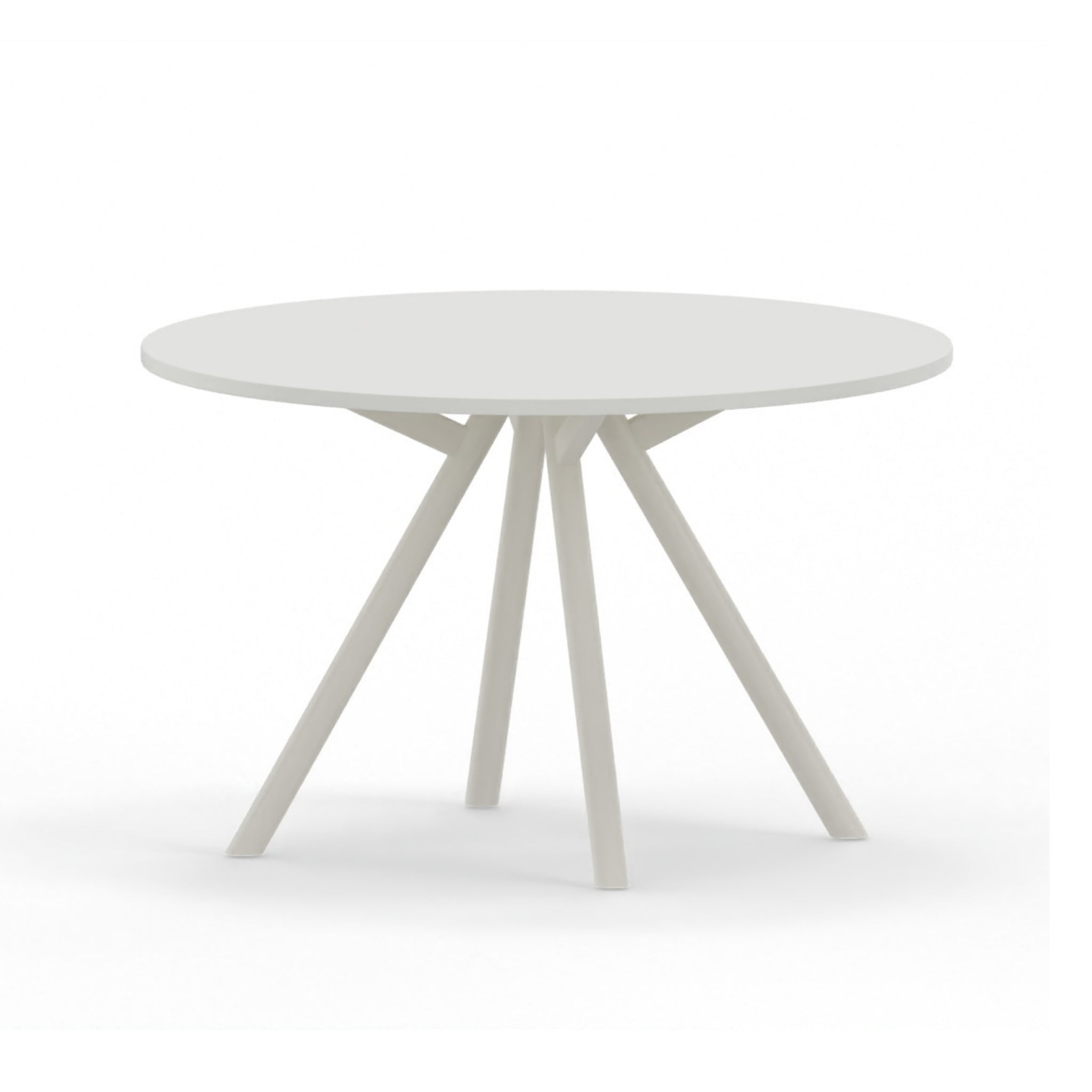 Vergadertafel Rond Wit met Wit tafelblad