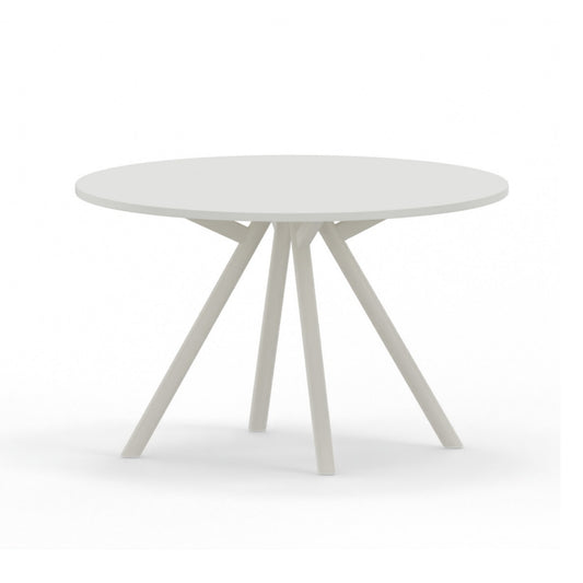 Vergadertafel Rond Wit met Wit tafelblad