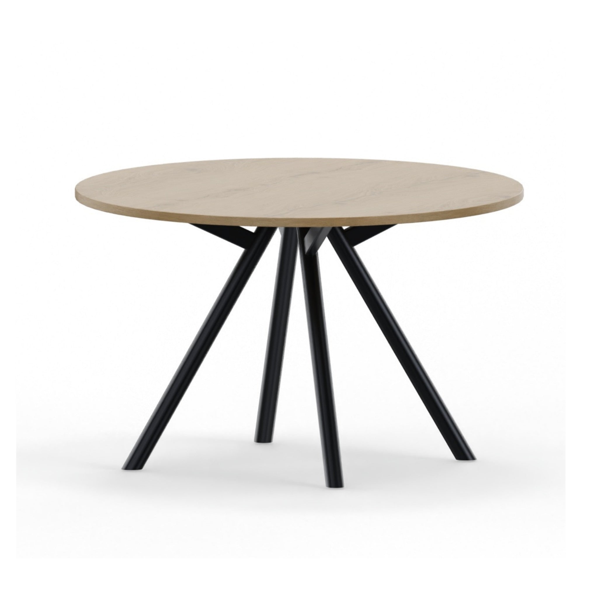 Vergadertafel Rond Zwart met houten tafelblad