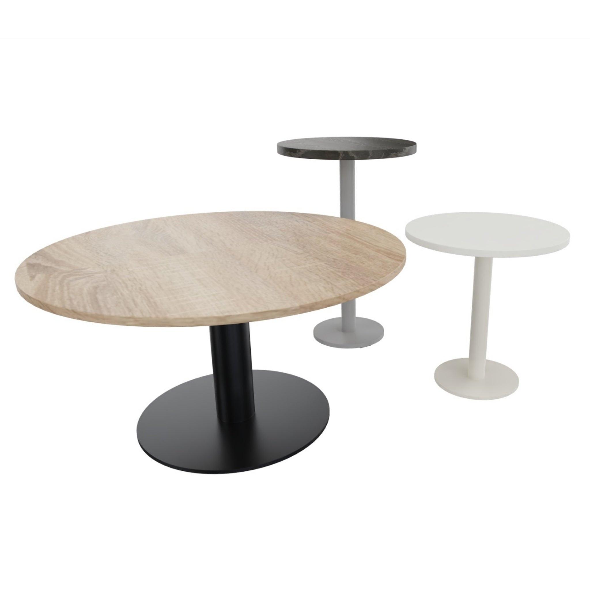 Kolom salontafel rond.