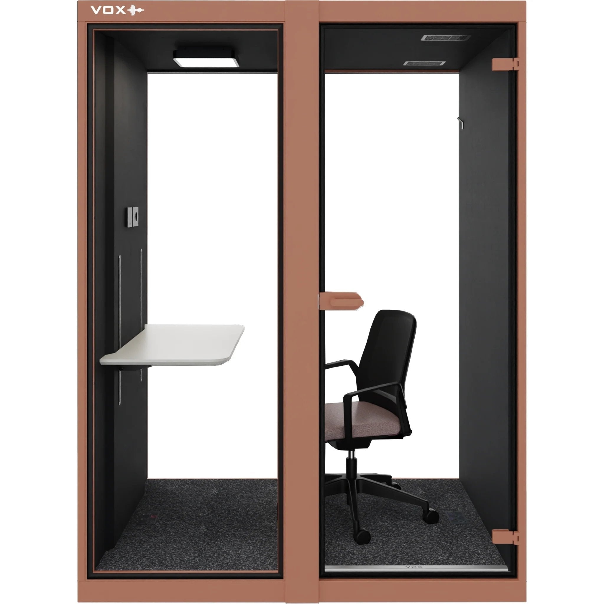 Vooraanzicht vox werkplek box