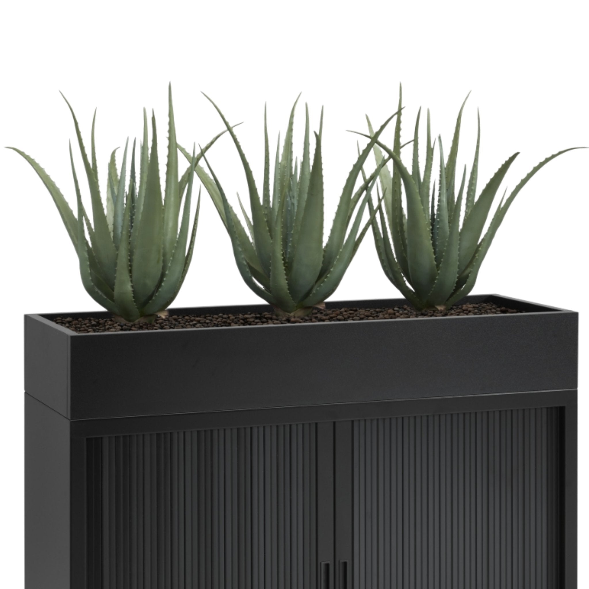 YT49A plantenbak met zwart kast en planten