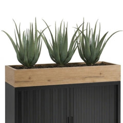 YT49A plantenbak met zwarte kast en planten