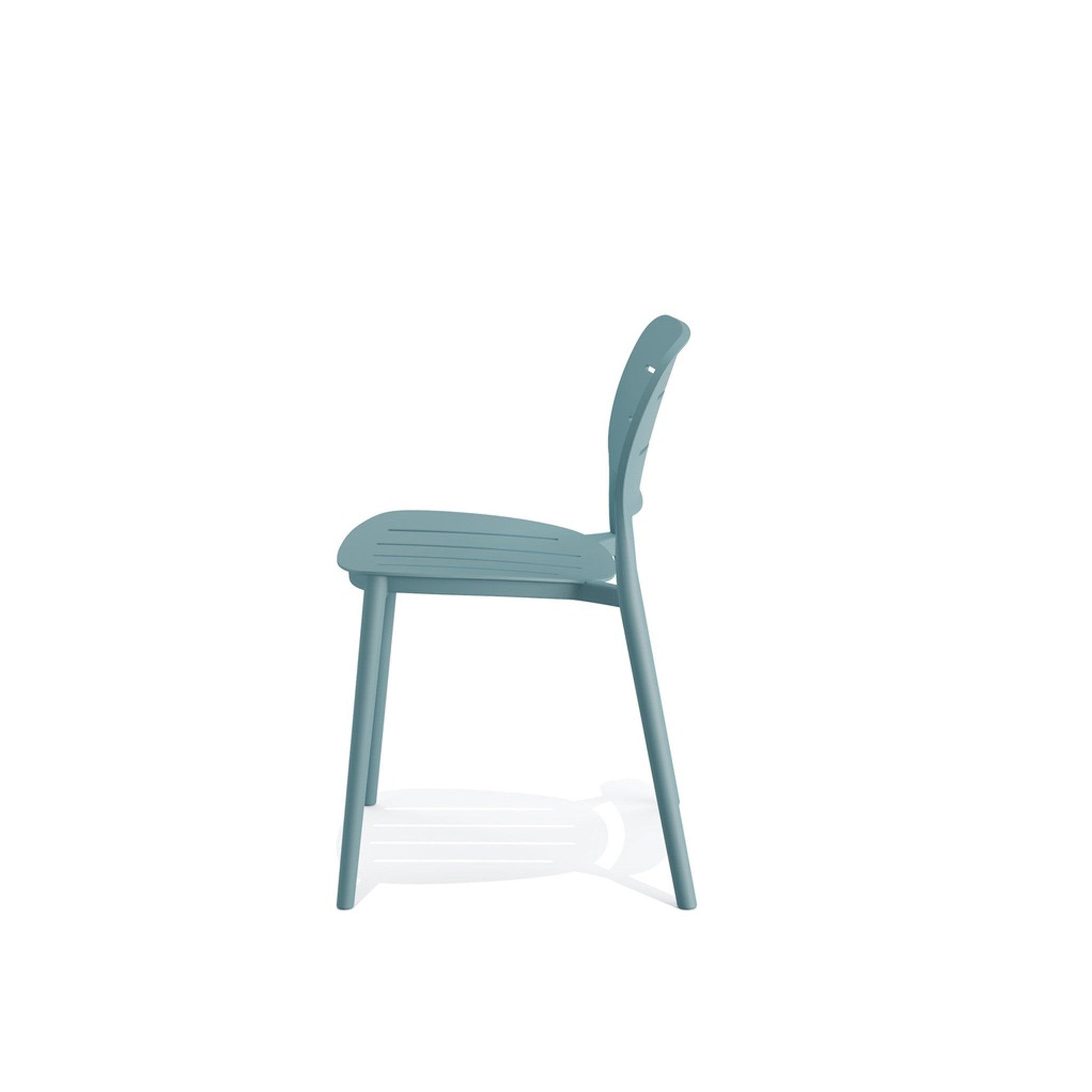 Propi terrasstoel blauw veba zijkant